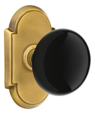 Emtek Ebony Porcelain Knob With Rosette French Antique 
