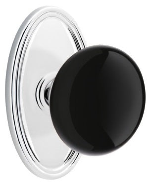 Emtek Ebony Porcelain Knob with Oval Rosette