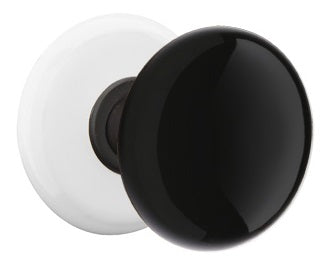 Emtek Ebony Knob with Porcelain Rosette