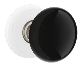 Emtek Ebony Knob with Porcelain Rosette