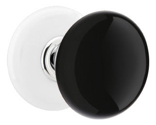 Emtek Ebony Knob with Porcelain Rosette