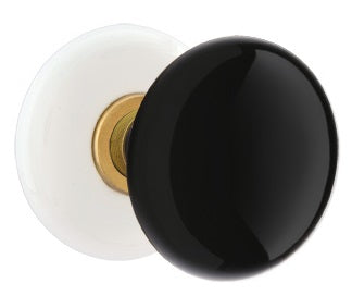 Emtek Ebony Knob with Porcelain Rosette