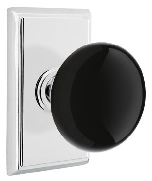 Emtek Ebony Porcelain Knob With Rectangular Rosette
