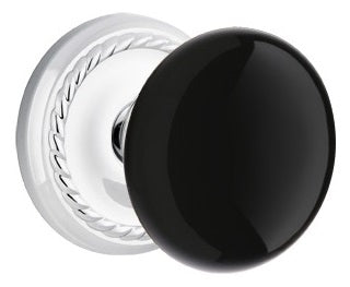 Emtek Ebony Porcelain Knob with Rope Rosette