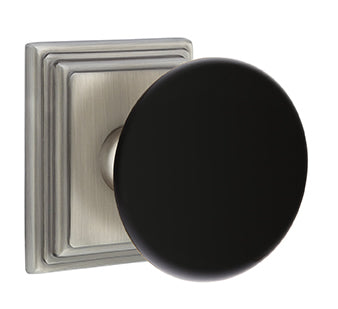 Emtek Ebony Porcelain Knob with Wilshire Rosette