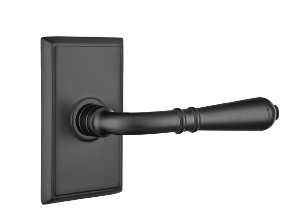 Emtek Turino Lever - Rectangular Rosette - Flat Black