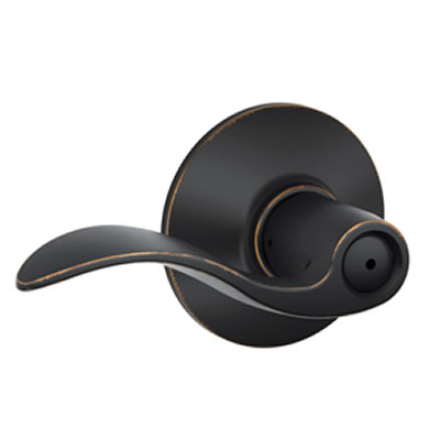 Schlage Accent Privacy Lever-Aged Bronze