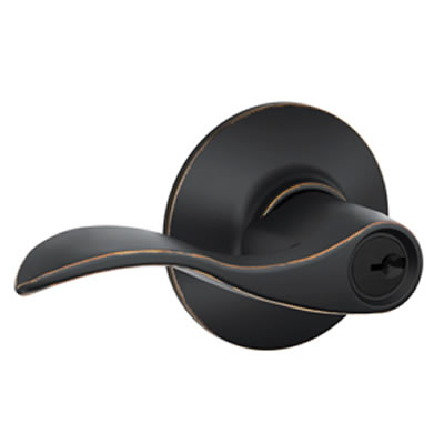 Schlage Accent Keyed Lever-Aged Bronze