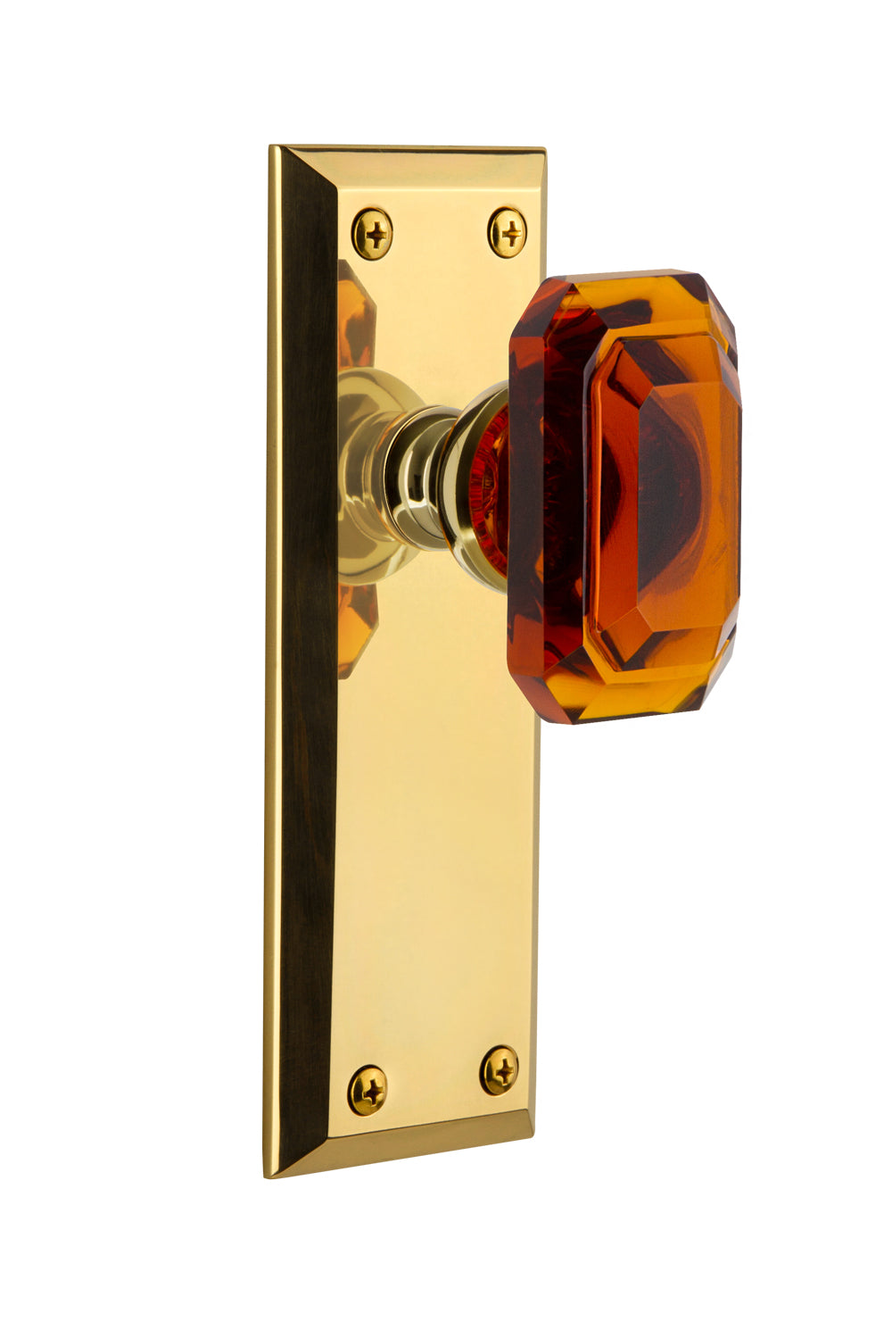 Grandeur Fifth Avenue Plate with Baguette Amber Knob