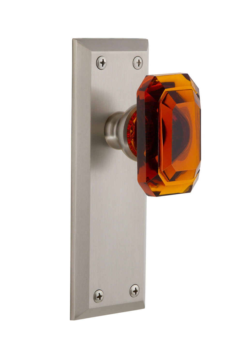 Grandeur Fifth Avenue Plate with Baguette Amber Knob