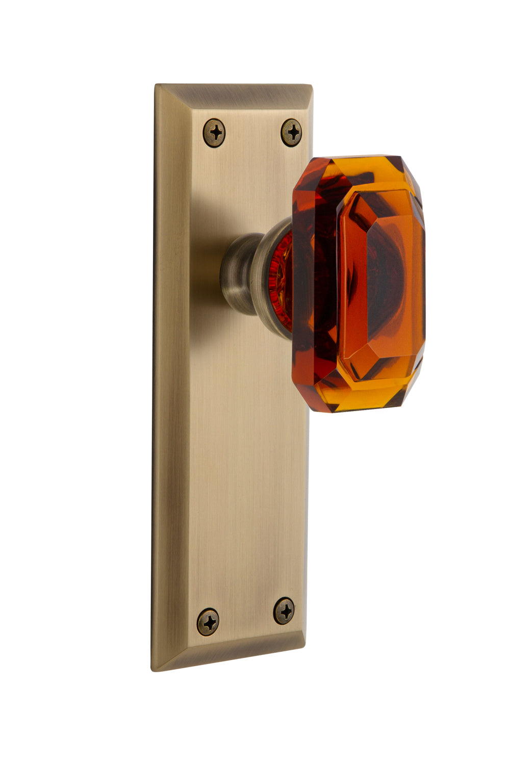 Grandeur Fifth Avenue Plate with Baguette Amber Knob