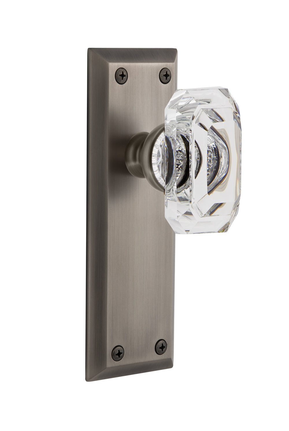 Grandeur Fifth Avenue Plate with Baguette Clear Knob