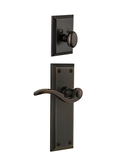 Grandeur Fifth Avenue Handleset with Bellagio Lever - (Interior Half Only, with Deadbolt)
