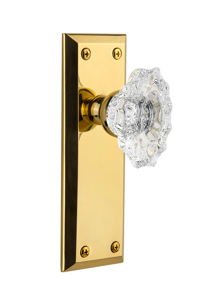 Grandeur Fifth Avenue Plate with Biarritz Knob Polished Brass / Lifetime Brass