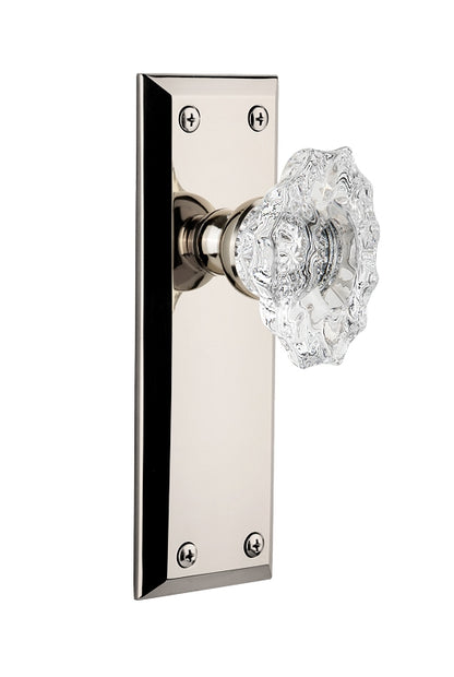 Grandeur Fifth Avenue Plate with Biarritz Knob Polished Nickel