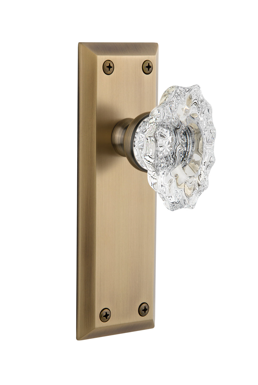 Grandeur Fifth Avenue Plate with Biarritz Knob Vintage Brass