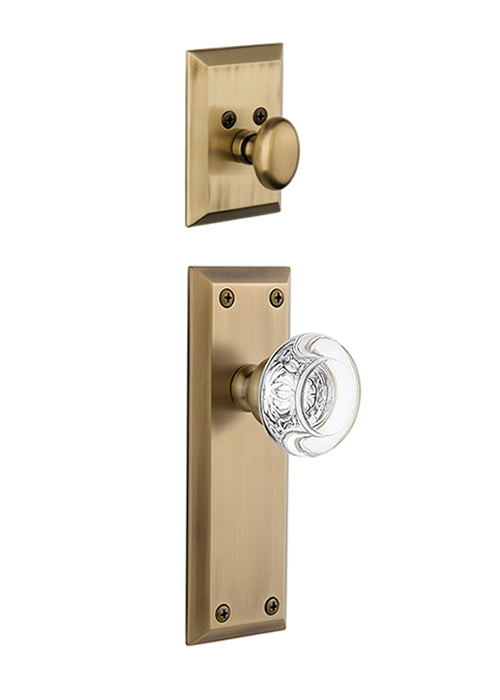Grandeur Fifth Avenue Handleset with Berdeaux Knob - (Interior Half Only, with Deadbolt)
