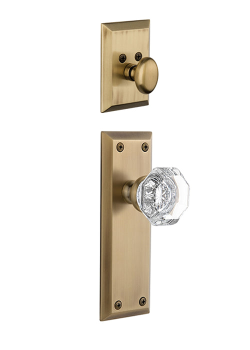 Grandeur Fifth Avenue Handleset with Chambord Knob - (Interior Half Only, with Deadbolt)