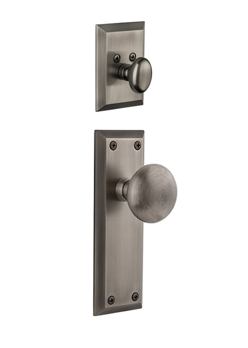 Grandeur Fifth Avenue Handleset with Fifth Avenue Knob - Interior Half Only Antique Pewter