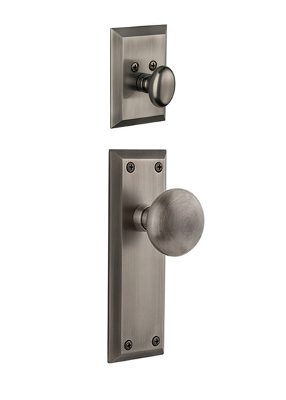Grandeur Fifth Avenue Handleset with Fifth Avenue Knob - Interior Half Only Antique Pewter