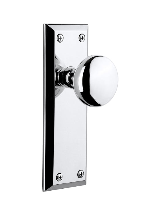 Grandeur Fifth Avenue Plate with Fifth Avenue Knob Bright Chrome