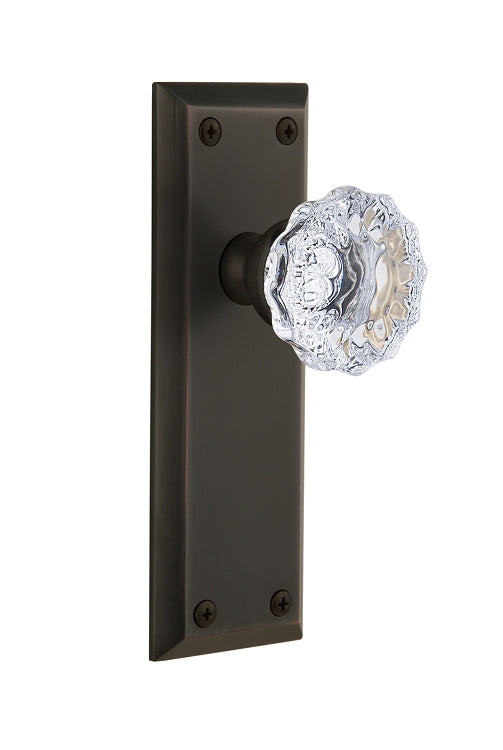 Grandeur Fifth Avenue Plate with Fontainebleau Knob Timeless Bronze