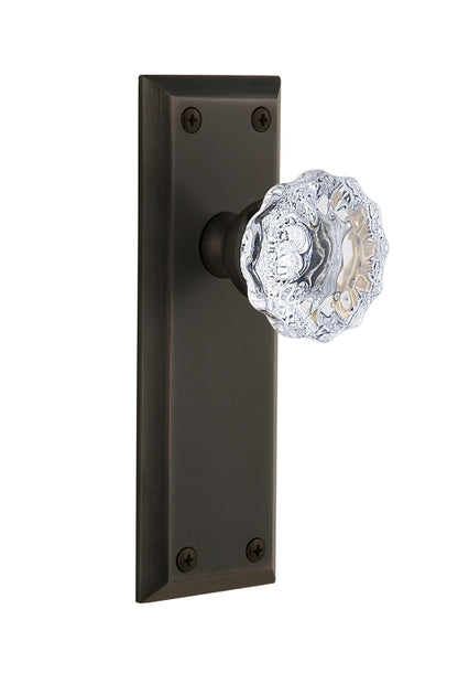 Grandeur Fifth Avenue Plate with Fontainebleau Knob Timeless Bronze