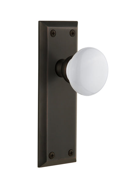 Grandeur Fifth Avenue Plate with Hyde Park Knob Timeless Bronze