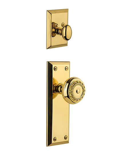 Grandeur Fifth Avenue Handleset with Parthenon Knob - (Interior Half Only, with Deadbolt)