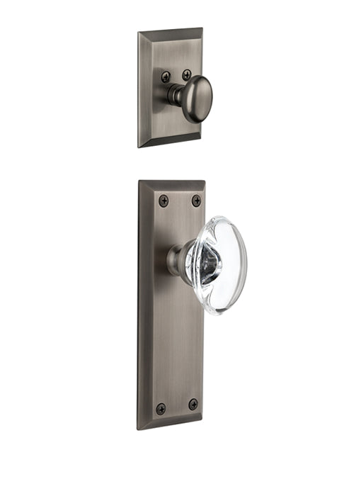 Grandeur Fifth Avenue Handleset with Provence Knob - Interior Half Only Antique Pewter