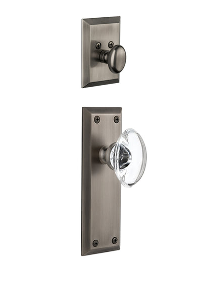 Grandeur Fifth Avenue Handleset with Provence Knob - Interior Half Only Antique Pewter