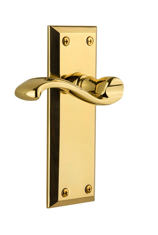 Grandeur Fifth Avenue Plate with Bellagio Lever in Polished Brass / Lifetime Brass