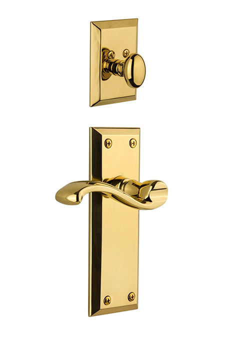 Grandeur Fifth Avenue Handleset with Portofino Lever - (Interior Half Only, with Deadbolt)
