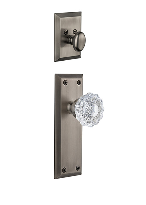 Grandeur Fifth Avenue Handleset with Versailles Knob - (Interior Half Only, with Deadbolt)