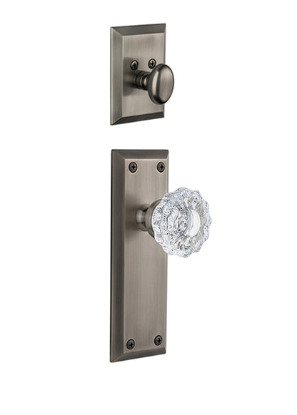 Grandeur Fifth Avenue Handleset with Versailles Knob - (Interior Half Only, with Deadbolt)