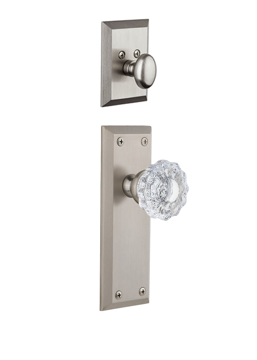 Grandeur Fifth Avenue Handleset with Versailles Knob - (Interior Half Only, with Deadbolt)