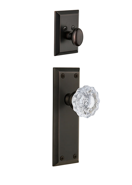 Grandeur Fifth Avenue Handleset with Versailles Knob - (Interior Half Only, with Deadbolt)