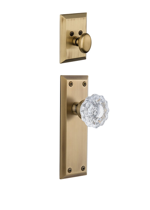 Grandeur Fifth Avenue Handleset with Versailles Knob - (Interior Half Only, with Deadbolt)