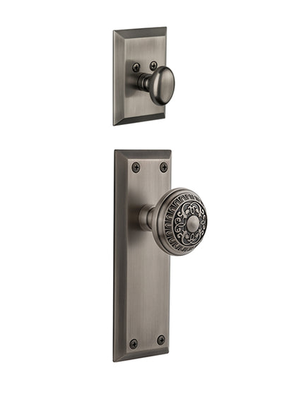 Grandeur Fifth Avenue Handleset with Windsor Knob - (Interior Half Only, with Deadbolt)