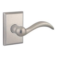 Baldwin Reserve Arch Lever With Square Rosette In White Bronze