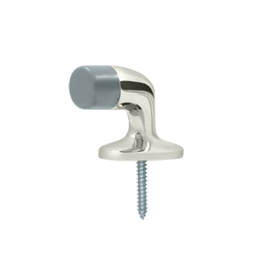 Deltana Solid Brass 13/8 Inch Floor Mounted Bumper - Polished Nickel