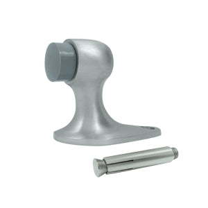 Deltana Solid Brass 2 1/8 Inch Floor Mounted Bumper - Brushed Chrome