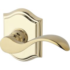Baldwin Reserve Curve Lever With Arched Rosette In Polished Brass