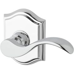 Baldwin Reserve Curve Lever With Arched Rosette In Polished Chrome