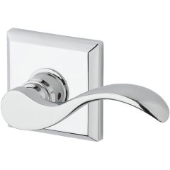 Baldwin Reserve Curve Lever With Square Rosette In Polished Chrome