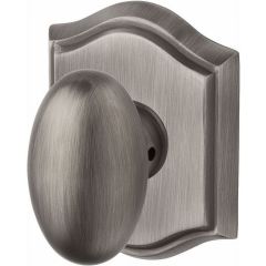 Baldwin Reserve Ellipse Knob With Arched Rosette In Antique Nickel