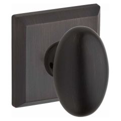 Baldwin Reserve Ellipse Knob With Square Rosette In Venetian Bronze