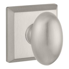 Baldwin Reserve Ellipse Knob With Square Rosette In Satin Nickel