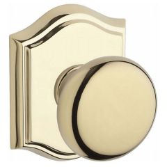 Baldwin Reserve Round Knob With Arched Rosette In Polished Brass