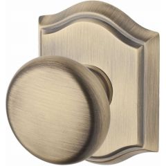 Baldwin Reserve Round Knob With Arched Rosette In Polished Nickel